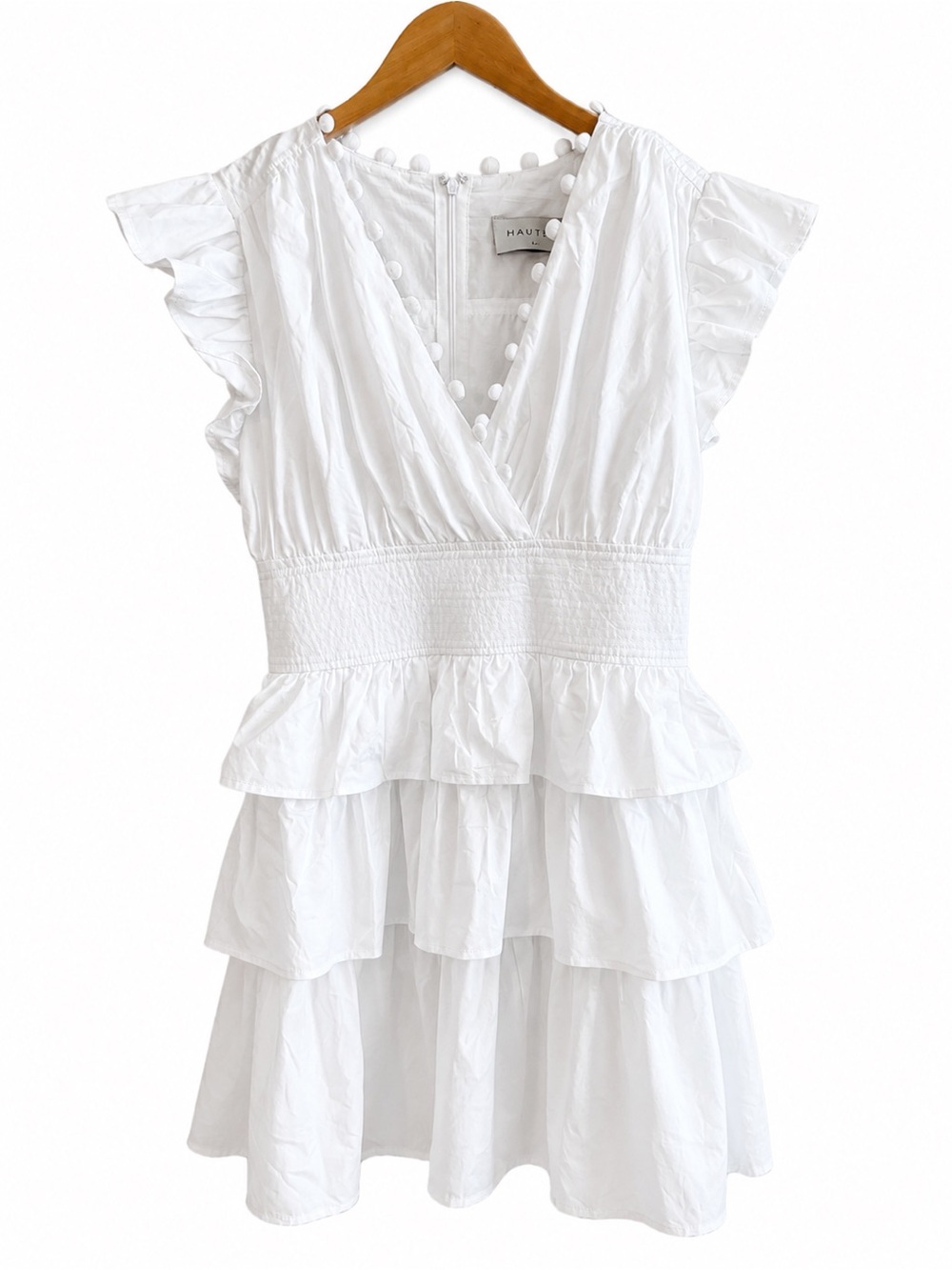 Hautemini White Ruffled Tiered Mini Dress